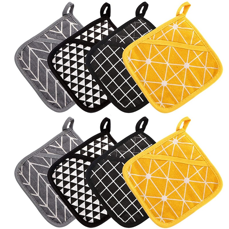 Dikke Plaid Vierkante Pads Camping Huis Keuken Hittebestendige Hot Pads Ovenwanten Sets Koken Pocket Katoen Potholders