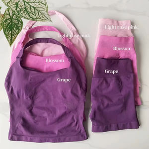 Set da palestra da 2 pezzi gilet senza maniche da <span class=keywords><strong>donna</strong></span> senza cuciture Set da Yoga top con lifting per scarpe da <span class=keywords><strong>ginnastica</strong></span> - Product Image 2