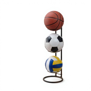 Étagère de rangement pour ballons de sport à 3 niveaux en métal, autoportante, moderne, multifonctionnelle, écologique, non pliable, finition peinture laquée, organisateur et présentoir - Product Image 4