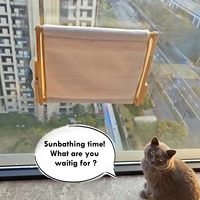 Hamac pour chat en bois naturel JQ, hamac pour chat à fenêtre, pliable, perchoir pour chat à fenêtre pour les petites fenêtres