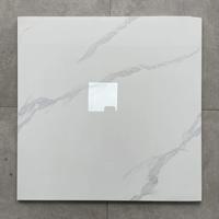 Baldosa de Porcelana Pulida de Alto Brillo 60x60cm con Aspecto de Mármol Blanco para Suelo de Sala de Estar