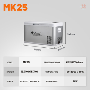 <span class=keywords><strong>Alpicool</strong></span> 25L 12V/24V DC/AC Mini réfrigérateur refroidisseur de voiture en métal avec mode de congélation intelligent et fonction de refroidissement - Product Image 5