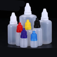 Botella de Plástico PE de 3ml 5ml 10ml 15ml 20ml 30ml 50ml 100ml con Gotero para Gotas para Ojos y Pegamento, con Tapa a Prueba de Niños
