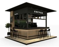 Rue conteneur portable pop up en bois extérieur mobile crème glacée jus bar café restauration rapide centre commercial kiosques
