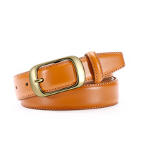 Ceinture pour femme en cuir véritable vintage, boucle à ardillon en alliage doré, largeur 3 cm, durable, légère, réglable, pour jeans