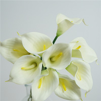 MTL007 Bunga Calla Lily PVC Artifisial Putih Realistis - Dekorasi Rumah/Meja Modern Buket Pernikahan Hari Valentine Tahun Baru