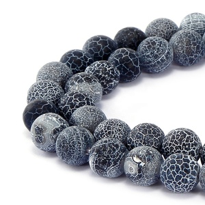 Perles d'<span class=keywords><strong>agate</strong></span> rondes mates noires en gros en tailles 4 mm 6 mm 8 mm 10 mm 12 mm pour la fabrication de bijoux - Product Image 3
