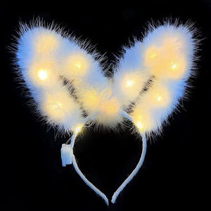 15cm lapin de pâques lumière <span class=keywords><strong>LED</strong></span> clignotant en peluche nouveau <span class=keywords><strong>bandeau</strong></span> chinois décorations de fête d'enfants pour l'obtention du diplôme de noël alimenté par batterie - Product Image 1