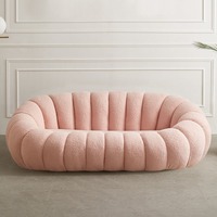 Canapé de salon moderne, luxe léger, fauteuil pouf en forme de citrouille, canapé minimaliste trois places