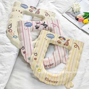 Eva Toilet Seat Cover Striped Series Waterproof Thickened For All Seasons Household Use <b>Sticky</b> Mat With <b>Hook</b> And Loop Fastener - Product Image 4