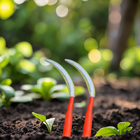 Couteau en acier inoxydable à dents fines, petit couteau de jardinage pour outils à main, pour la tonte de pelouse, le désherbage, la culture agricole cryptée