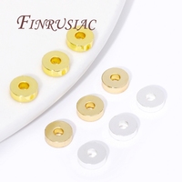 Perles d'écartement plaquées or 18 carats 3mm 4mm 6mm Composants ronds plats pour la fabrication de bijoux Bracelets à bricoler soi-même Séparateurs Accessoires