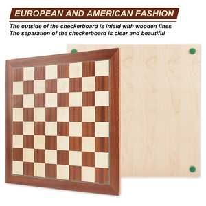 Tablero de Ajedrez Grande Hecho a Mano de Madera de Arce Caoba con Chapa de Madera de 54*54*1.5cm, Tablero de Ajedrez de Gran Tamaño de 21 Pulgadas - Product Image 2
