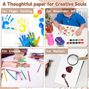 Acuarela hecha a mano 300 GSM borde cubierto blanco papel texturizado de algodón Vintage hecho a mano para invitaciones, escritura, dibujo - Product Image 4