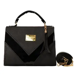 Bolso de Pecho Fana Spectacular Mariola Negro para Mujer, de Microfibra y Cuero Sintético, con Asa Superior y Borla, para Uso Diario - Product Image 1