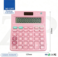 Calculadora de Escritorio MJ-120T de Plástico Rosa con PCB SKD, 12 Dígitos, Doble Alimentación Solar y Batería, Función de Verificación de Impuestos de 150 Pasos, Coma de 3 Dígitos