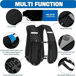 Chaleco de Hidratación para Correr, Ajustable, Ligero y Reflectante, para Hombres y Mujeres, Ideal para Maratón - Product Image 3