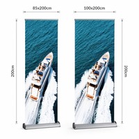 Expositor Enrollable Creativo Tech-Art con Impresión de Alta Definición, Base de Aluminio de Lujo, Banner Retráctil para Eventos de Lanzamiento de Nuevos Productos