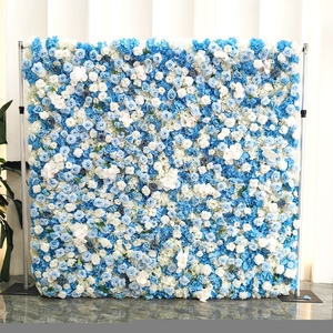 Pastel Floral With Green <b>Leaf</b> <b>Wall</b> Realistic Flower Panel Easy Install For Indoor Party Studio <b>Decor</b> - Product Image 5