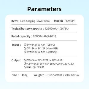 <span class=keywords><strong>ROMOSS</strong></span> Station d'alimentation portable 20000mAh 22.5W & PD 20W USB-C avec écran LED Charge rapide 3 entrées 3 sorties - Product Image 4