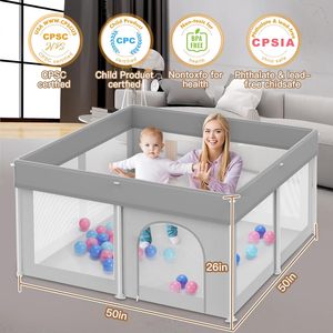 Box Portatile Pieghevole per Bambini con Porta di Accesso Base Antiscivolo Resistente Area Giochi Recinzione di Sicurezza - Product Image 2