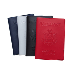 Portefeuille pour <span class=keywords><strong>passeport</strong></span> en cuir PU rouge <span class=keywords><strong>personnalisé</strong></span>, couvre documents de voyage de luxe, porte-cartes, <span class=keywords><strong>étui</strong></span> pour <span class=keywords><strong>passeport</strong></span> américain, porte-monnaie - Product Image 1