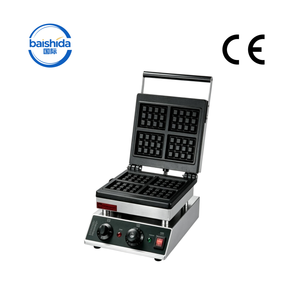 Gaufrier électrique mini certifié CE Baishida, grille carrée classique, puissance 2KW, 4 gaufres par lot, usage domestique et hôtelier - Product Image 1