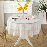 Nappes rondes en dentelle en gros, nappes de table à thé de couleur unie, simples et élégantes pour la décoration d'événements à domicile