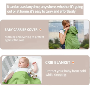 Copertura per il trasporto invernale per i marsupi, copricostume universale con cappuccio caldo, scialle a prova di freddo per passeggini con custodia - Product Image 5