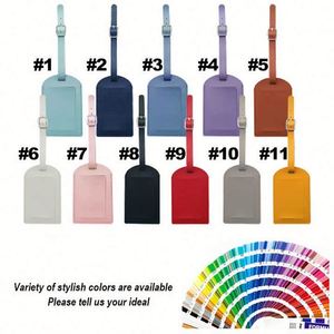 Etiqueta de equipaje de viaje de cuero PU engrosado con logotipo personalizable y papel de firma, venta al por mayor transfronteriza - Product Image 2