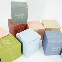 Caja Cúbica Plegable de Color Sólido Mate Morandi con Texto Impreso Personalizado para Empaque de Velas de Cera de Soya
