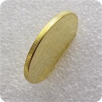 Réplica de Moneda de 50 Francos de 1859 Chapada en Oro, con Cabeza de Napoleón III Emperador, Fabricada en Latón