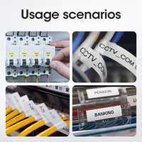 Papel de Etiquetas Compatible con Impresora Orison MAX LM-TP509Y LM-TP509W, Ancho de 9 mm, para Máquina de Numeración de Cables LW-550E LM-550A