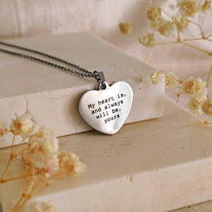 Acero inoxidable joyería personalizada amor regalo declaración cita grabado corazón Collar personalizado frase joyería - Product Image 4