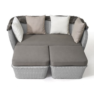 Modern Leisure Patio Garden Wicker Day Bed Sunbed <strong>Outdoor</strong> Poolside Rattan Chaise Lounge Aluminum <strong>Daybed</strong> <strong>with</strong> <strong>Canopy</strong> - Product Image 6