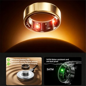 Bague intelligente en alliage de titane pour le suivi <span class=keywords><strong>sportif</strong></span> et de la forme physique, les étapes du sommeil, la fréquence cardiaque et les métriques - Étanche, légère, unisexe - Product Image 1