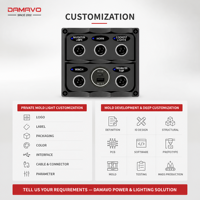 DAMAVO kustom 12V pengisi daya USB Voltmeter soket daya Marine Toggle Panel saklar untuk perahu RV seezer Piston perahu semen Mixer