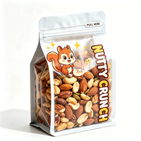 Sachet Doypack avec fenêtre, sachet refermable à fermeture éclair avec logo, sachet alimentaire Doypack, sachet Doypack à fermeture éclair pour emballage de noix