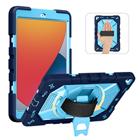 Étui de protection robuste antichoc avec sangle de main rotative à 360°, béquille et bandoulière pour tablette iPad 10.2