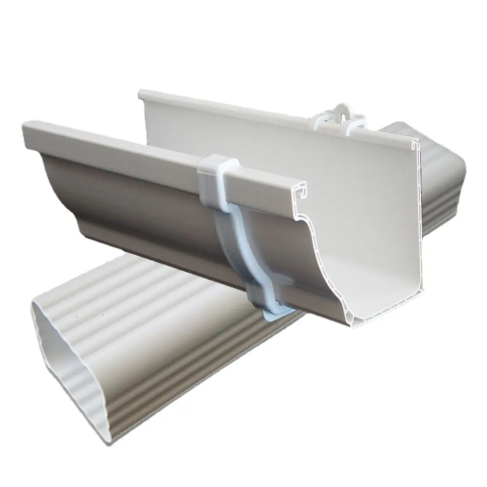PVC 5,2 pulgadas para techos sistema de drenaje de agua de lluvia canalón bajante accesorios de montaje canalón de PVC