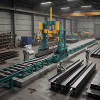 Machine de soudage et de redressage automatique de poutres en H KASRY, soudage à l'arc 380V 300T, haute efficacité, économie de main-d'œuvre, structure en acier