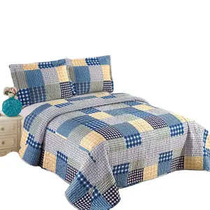 Hot Sale Bedroom Set Hotel King Size Bedspread Printed Geometric Bedspread Set double bedspread customized