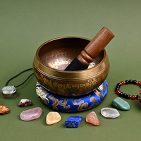 Ensemble de bols chantants en cristal poli pour la thérapie de la santé mentale et la méditation, avec des pierres de gravier mélangées pour la guérison, prix d'usine
