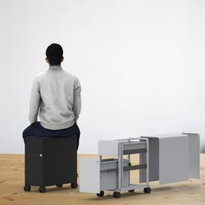 ארון תיוק מתכת רב תפקודי עם מסילות החלקה חלקות עם כרית מושב למשרד - Product Image 1