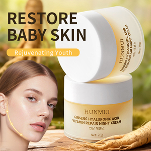 <span class=keywords><strong>Crème</strong></span> de <span class=keywords><strong>nuit</strong></span> hydratante au ginseng, à l'acide hyaluronique et aux vitamines pour réparer la barrière cutanée et éclaircir le visage OEM - Product Image 1