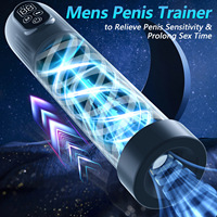 Vibrateur pour hommes à vente chaude, étanche, entraîneur de pénis numérique, gobelet de masturbation, pompe à vide d'amplification