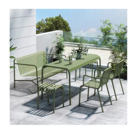 Table Basse et Chaises de Balcon en Acier, Style Nordique Moderne, Pour Bar Commercial, Usage Extérieur