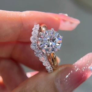Bague de fiançailles en <span class=keywords><strong>or</strong></span> <span class=keywords><strong>jaune</strong></span> massif 18 carats avec <span class=keywords><strong>diamant</strong></span> de laboratoire rond de 3 carats, coupe <span class=keywords><strong>solitaire</strong></span>, 6 griffes, certifiée IGI, pour femmes - Product Image 3