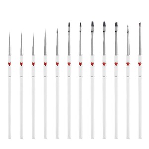 Nouveaux stylos de gravure UV portables en métal en forme de cœur rouge pour nail art, peinture couleur, <span class=keywords><strong>dessin</strong></span> de lignes, 12 pièces/boîte - Product Image 5