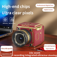 Appareil photo numérique vintage rétro avec écran intégré, vidéo 2.7K, zoom 16X, autofocus, compact, logo personnalisé, directement de l'usine